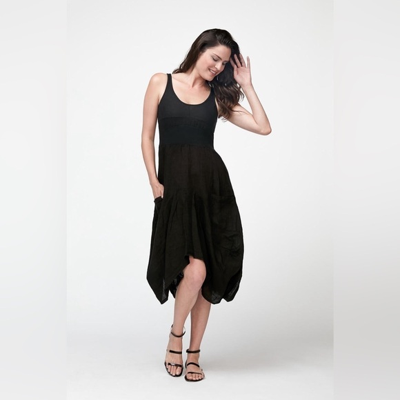 inizio Dresses & Skirts - Inizio | Magic 2 Pocket Sleeveless Magic Linen Dress Oversized Lagenlook Small
